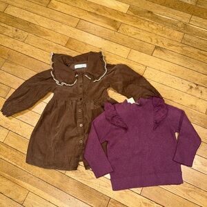 Girl’s Zara long sleeve sweater knit dress